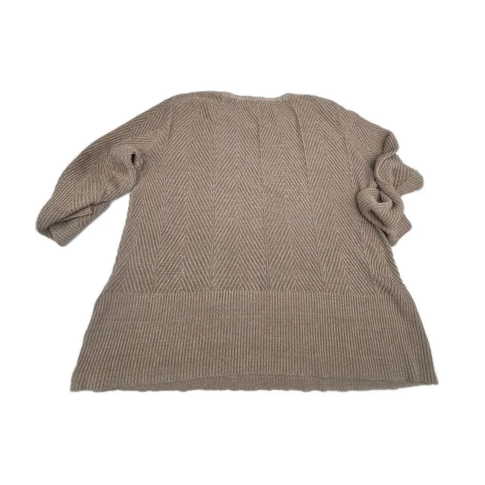 North Style Womens Shaker Knit Sweater Size XL Tan Beige